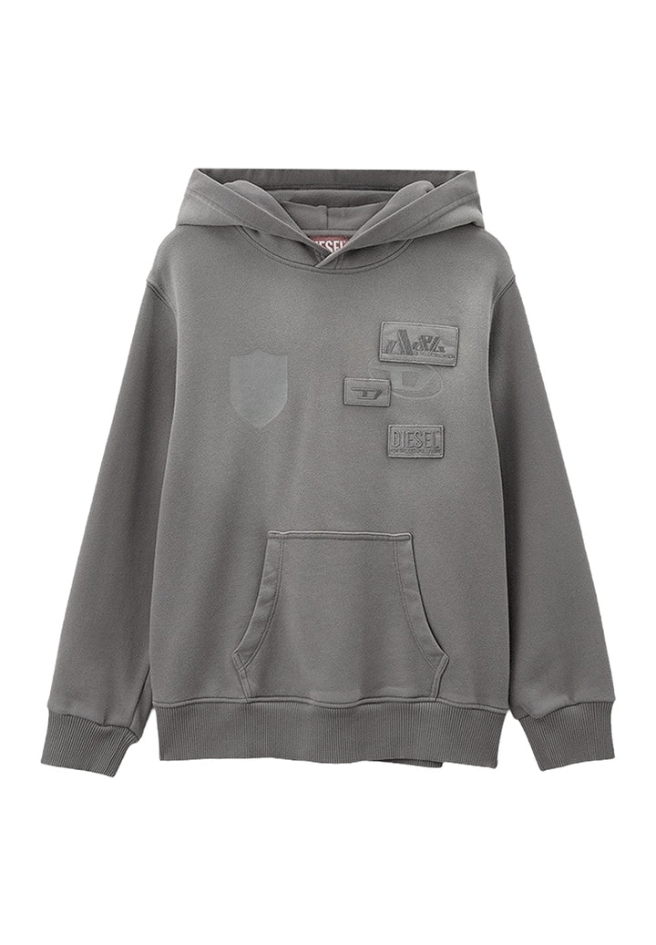 Felpa cappuccio grigia per bambino