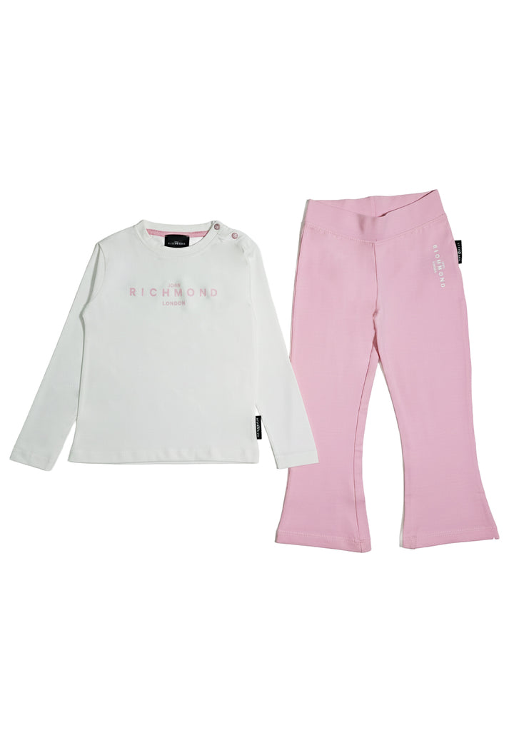 Completo bianco-rosa per neonata