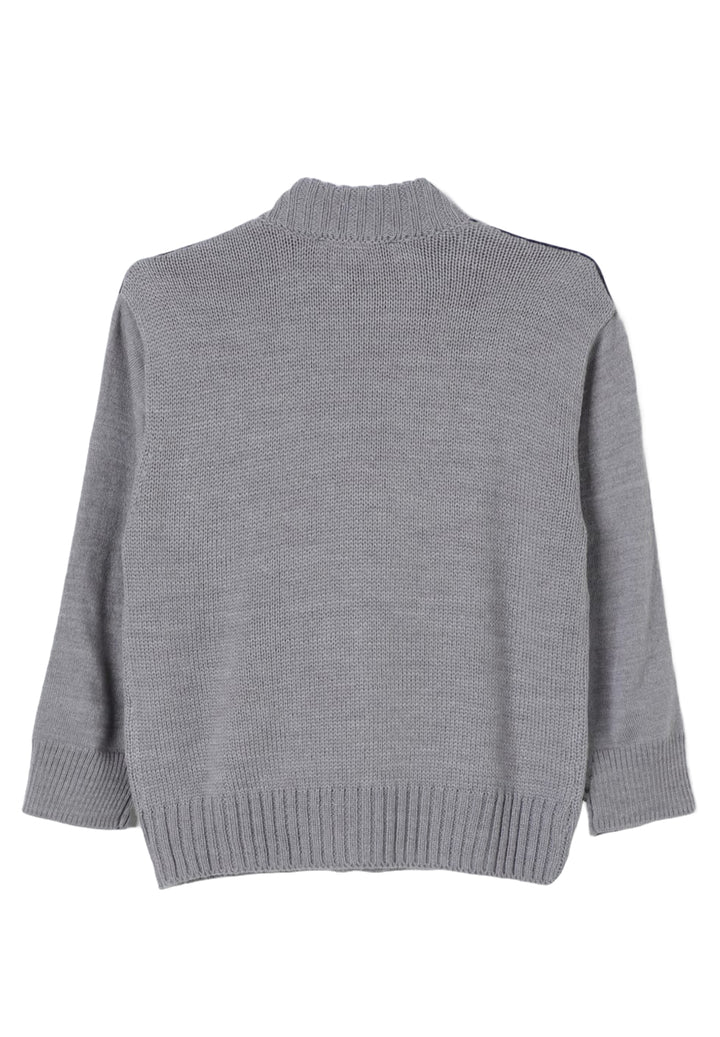 Cardigan con zip grigio per bambino