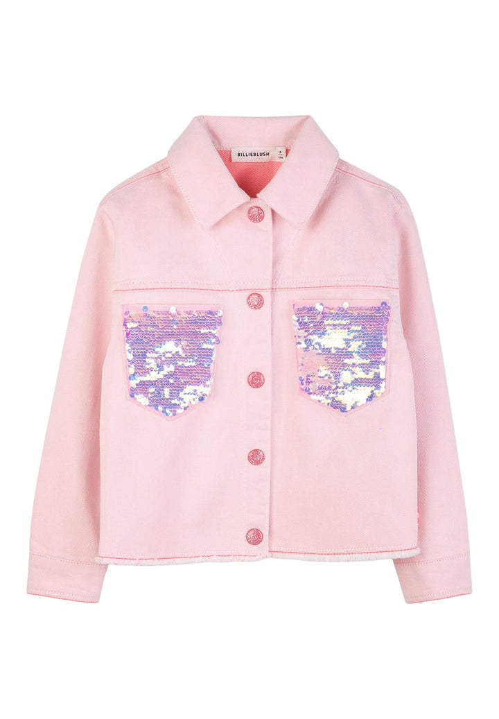 Giubbino denim rosa per bambina