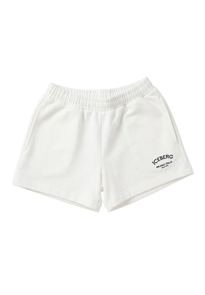 Short felpa bianco per bambina