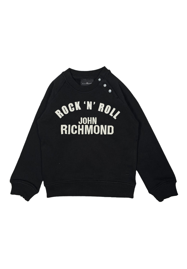 Black crew-neck sweatshirt for newborn