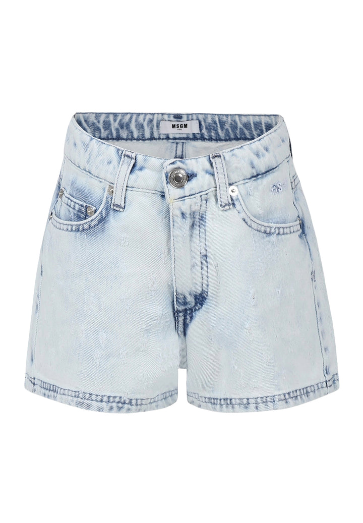 Short denim blu chiaro per bambina