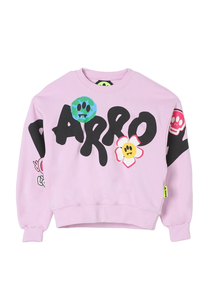 Felpa girocollo rosa per bambina