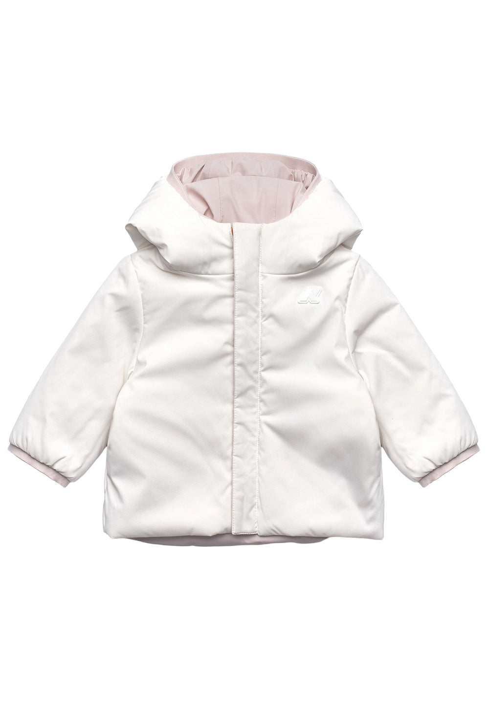 Giubbotto reversibile rosa-bianco per neonata
