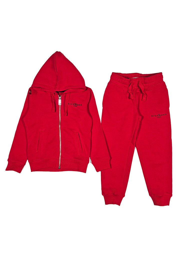 Red zip sweatshirt set for kids