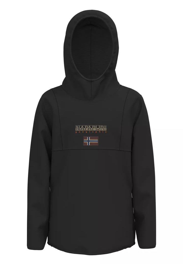 Schwarzer Fleece-Hoodie für Jungen