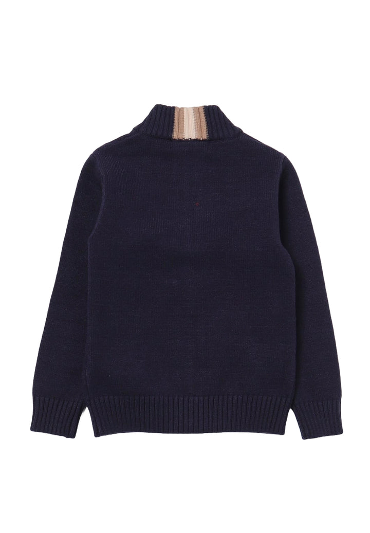 Cardigan zip blu per bambino