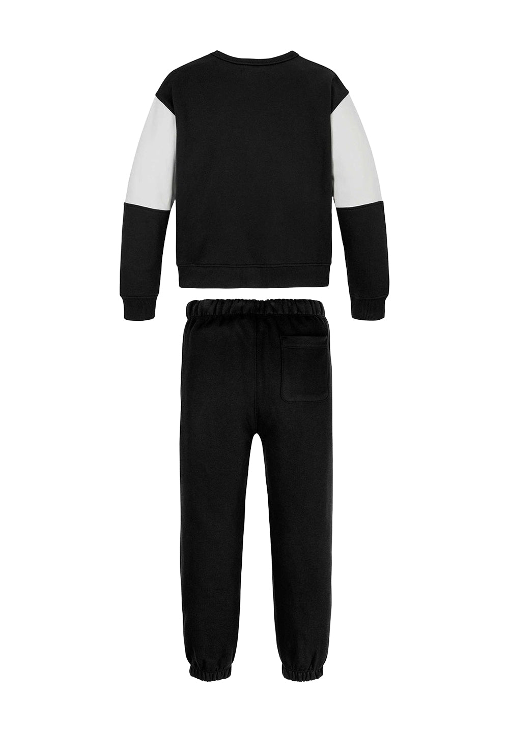 Completo felpa nero-bianco per bambino