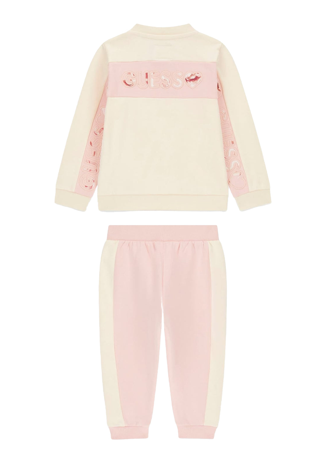 Completo felpa crema per bambina