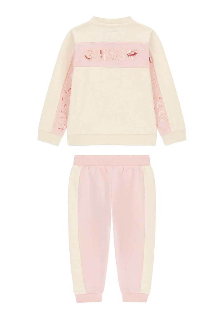 Completo felpa crema per bambina