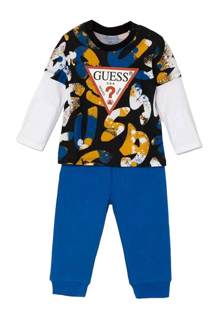 Schwarz-blaues Sweatshirt-Set für Jungen