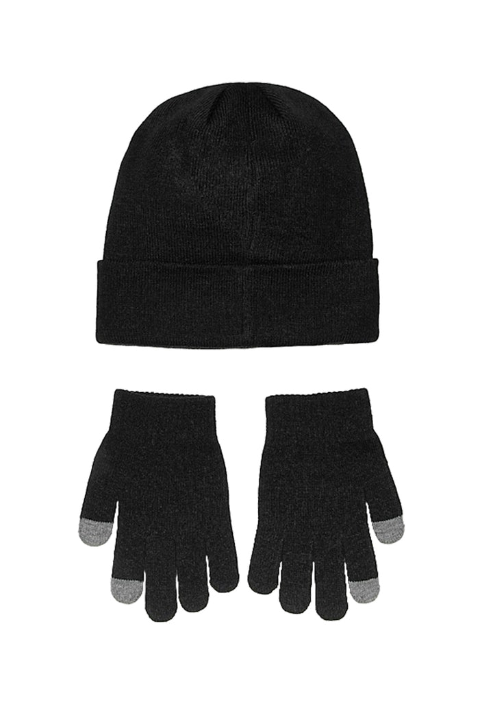 Set cappello e guanti nero bambino