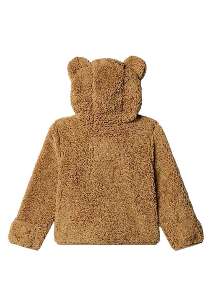 Felpa zip teddy marrone per neonato