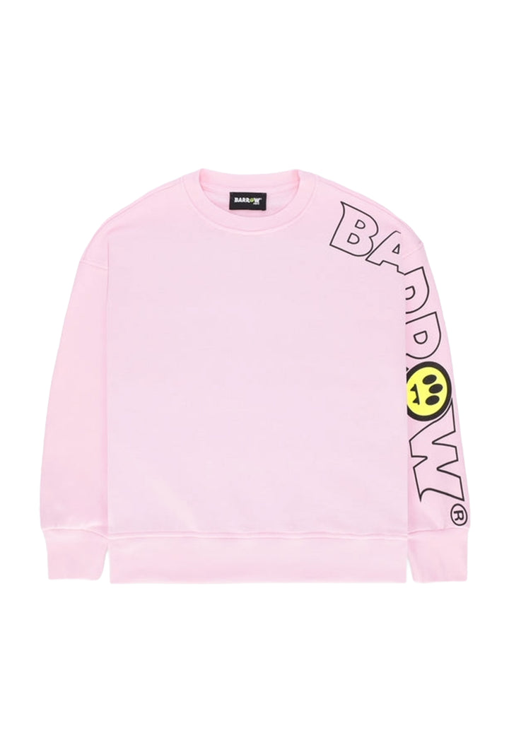 Felpa girocollo rosa per bambina