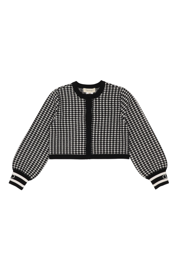 Cardigan nero-bianco per bambina