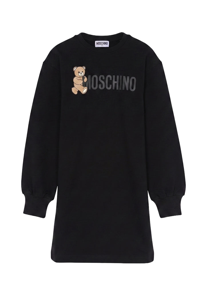 Vestito felpa nero per bambina