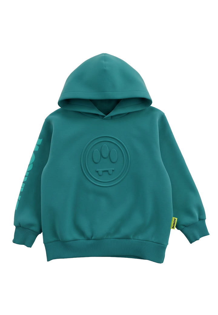 Felpa cappuccio verde per bambino