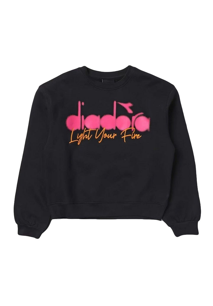 Black crewneck sweatshirt for girls