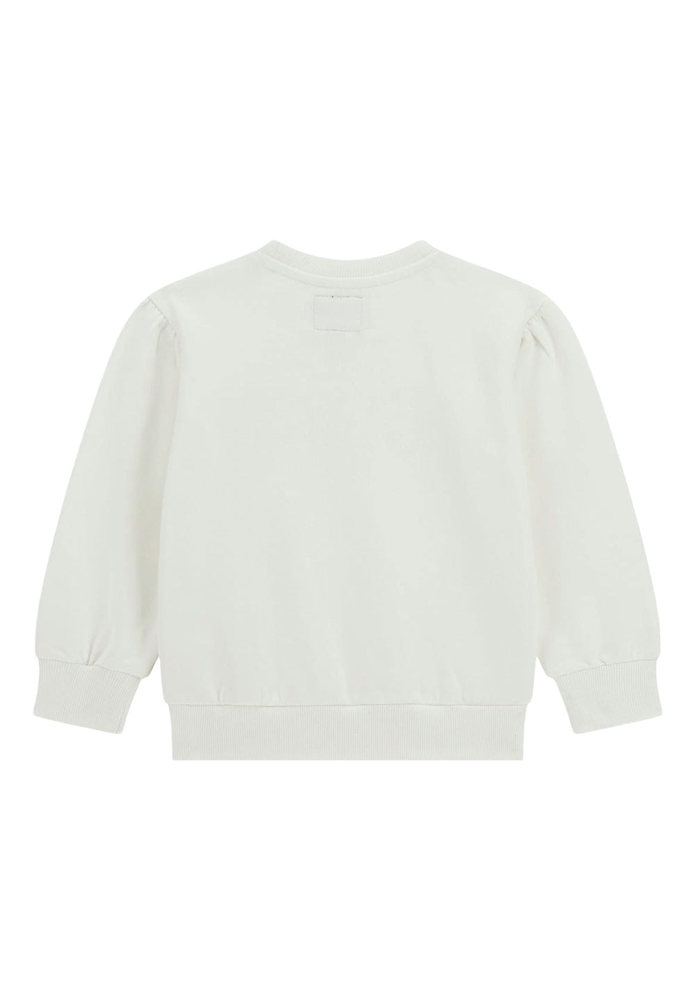 Sweat-shirt blanc à col rond pour bébé fille