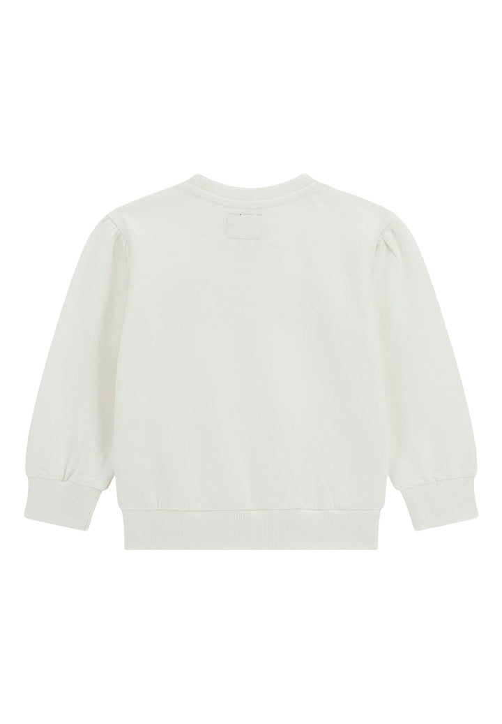 Sweat-shirt blanc à col rond pour bébé fille