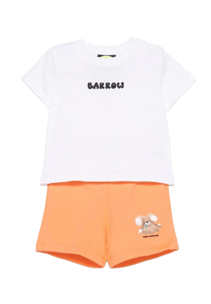 Completo bianco-arancione per neonata