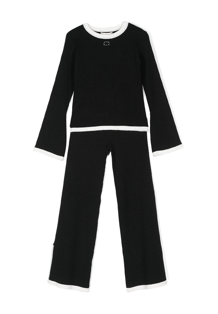 Completo in maglia nero per bambina