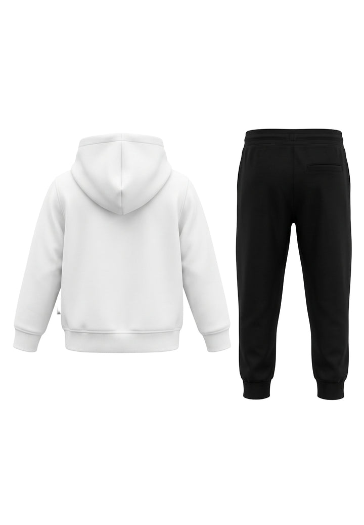 Completo felpa bianco-nero per bambino