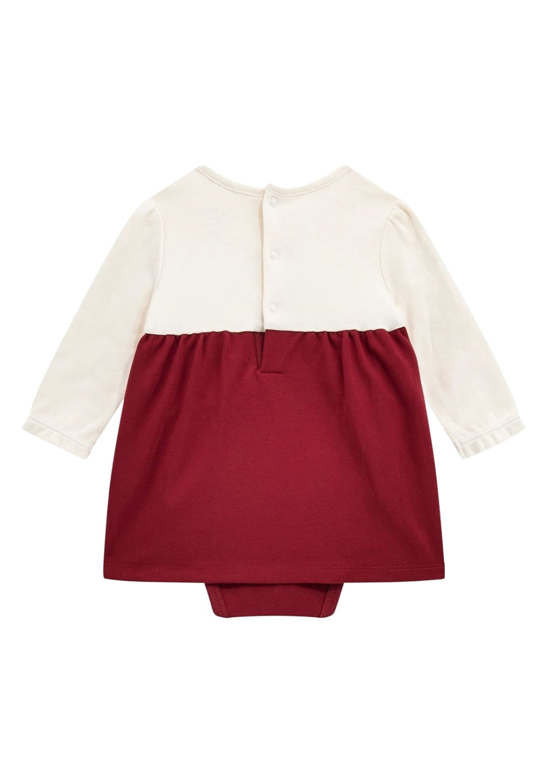 Vestito bianco-rosso per neonata