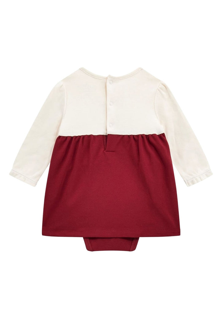 Vestito bianco-rosso per neonata