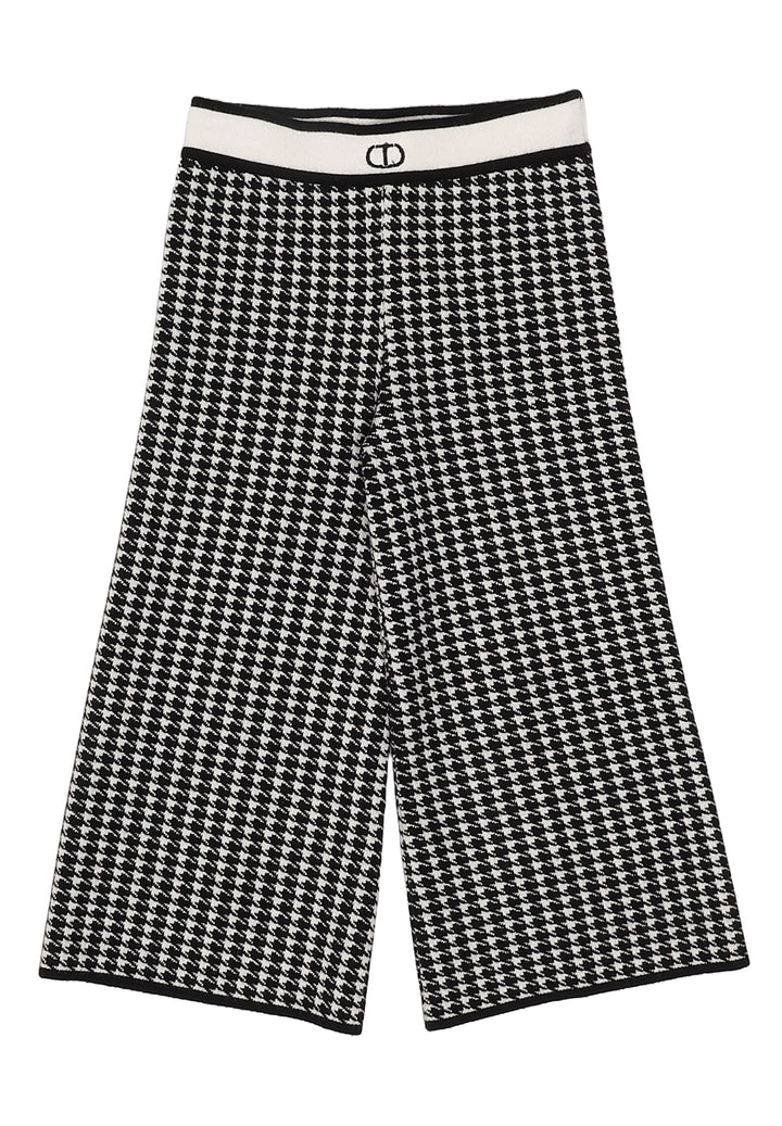 Pantalone nero-bianco per bambina