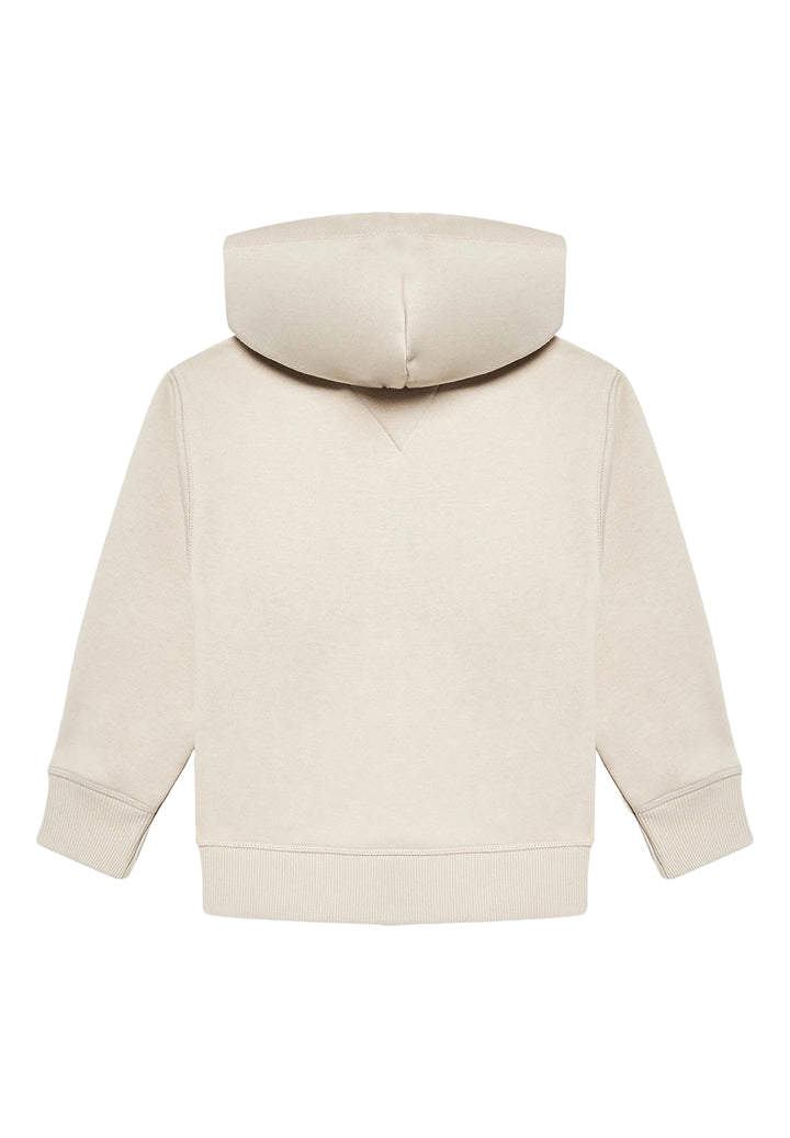 Beige hooded sweatshirt for boys