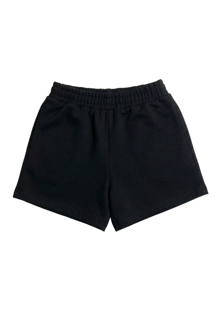 Short felpa nero per bambina