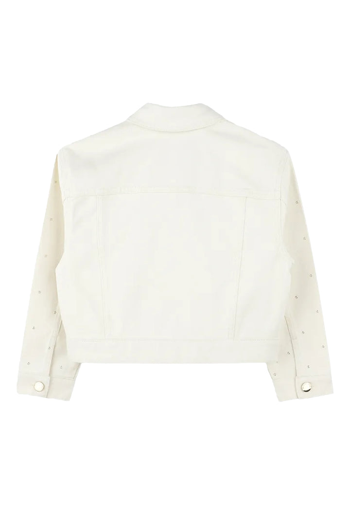 Giubbino denim crema per bambina