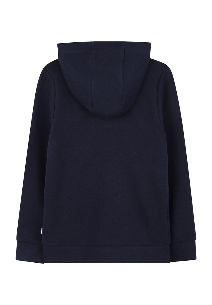 Felpa zip con cappuccio blu per bambino