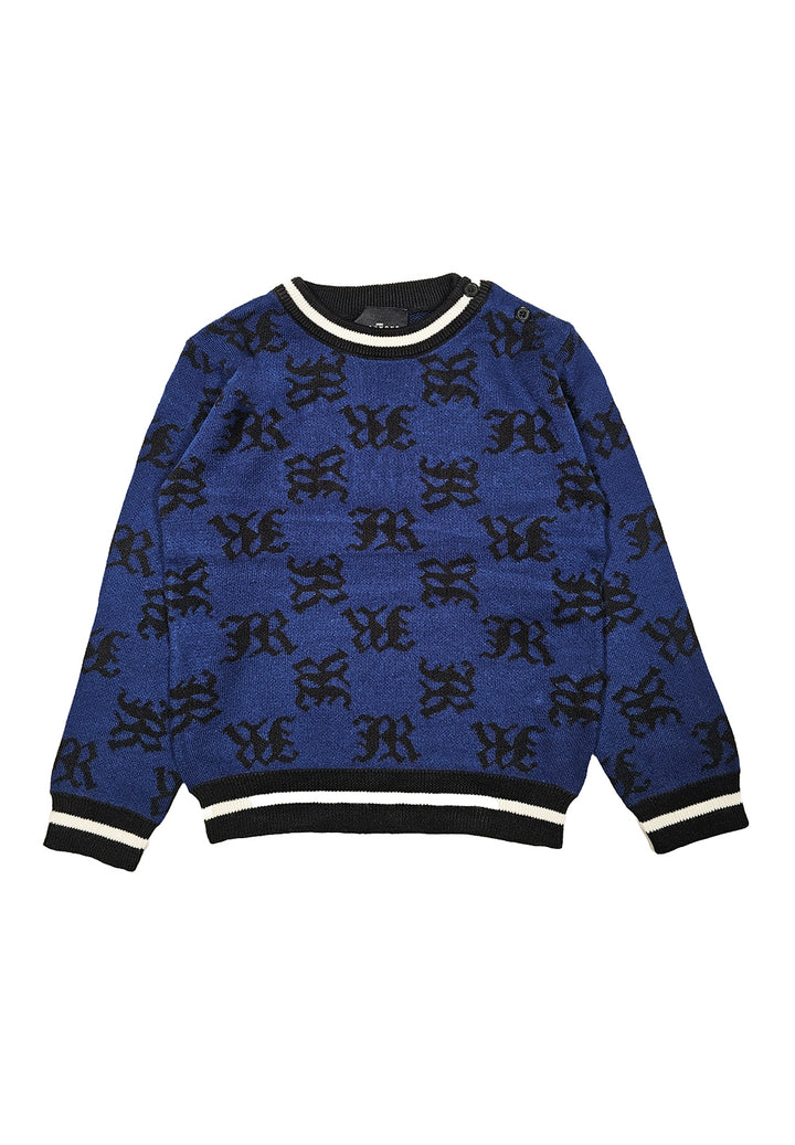 Maglione girocollo blu per bambino