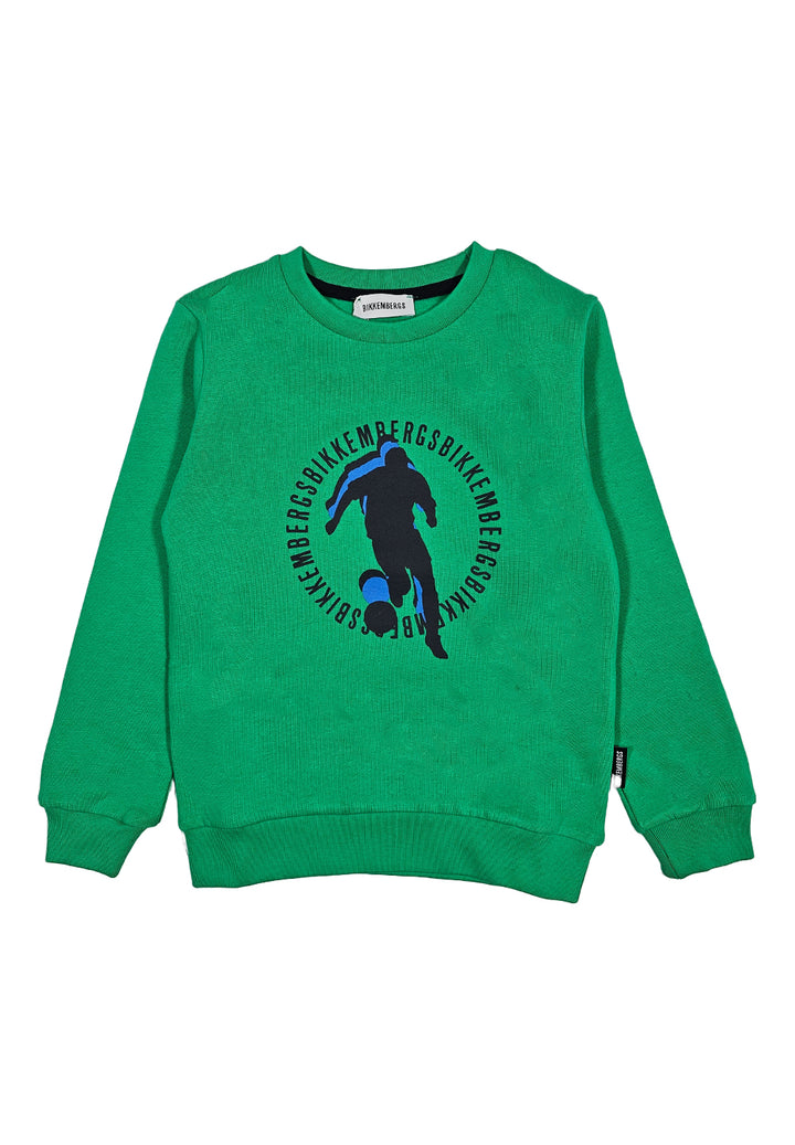 Green crewneck sweatshirt for boy