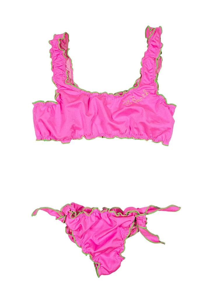 Costume bikini rosa fluo per bambina