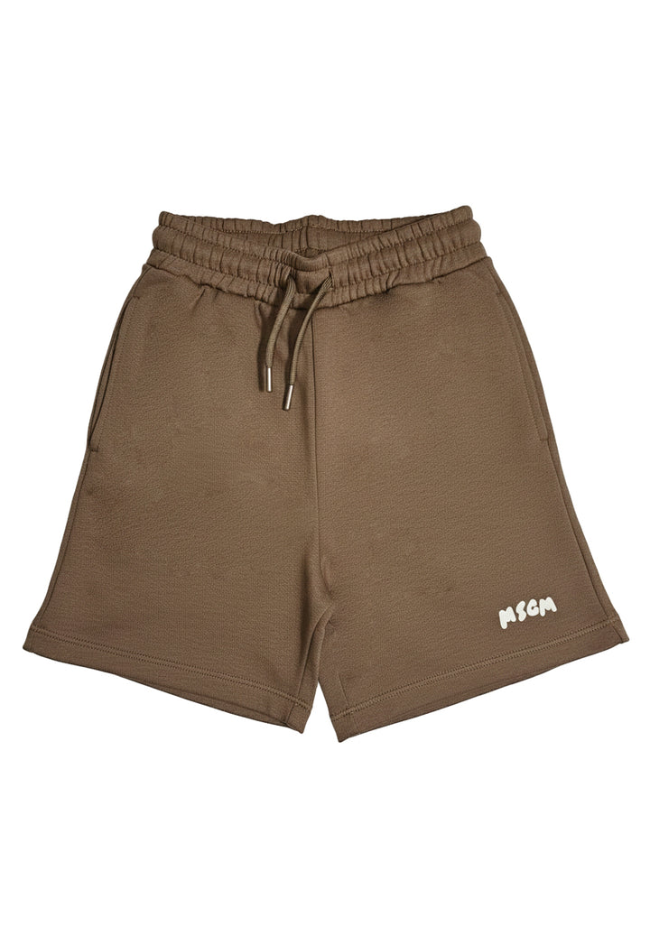 Bermuda felpa marrone per bambino