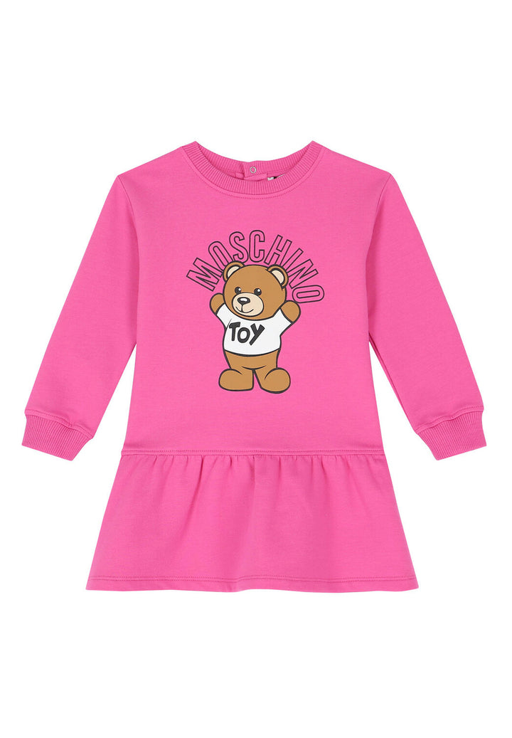 Fuchsiafarbenes Sweatshirtkleid für Mädchen