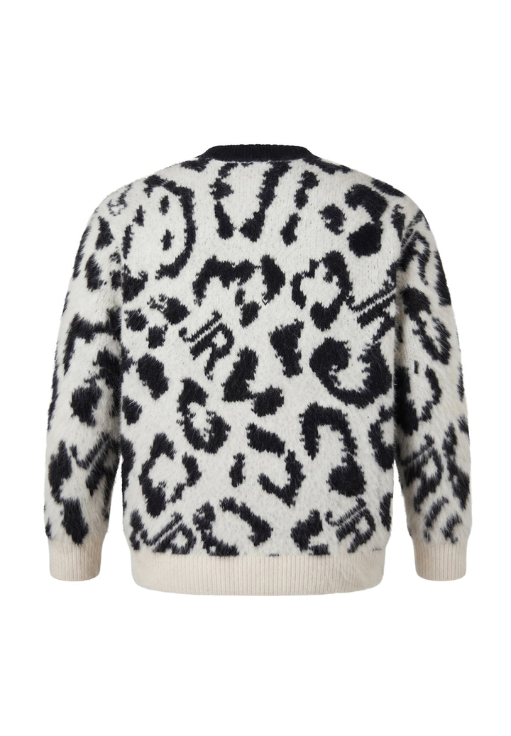 Cardigan bianco-nero per bambina