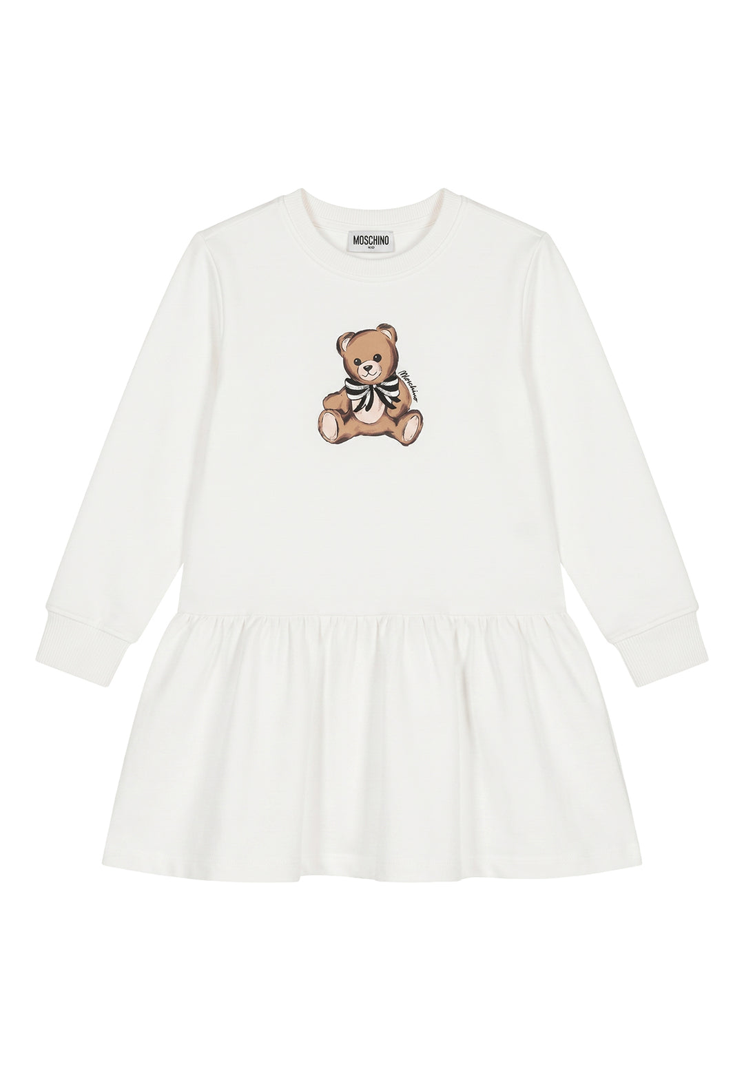 Vestito felpa bianco per neonata