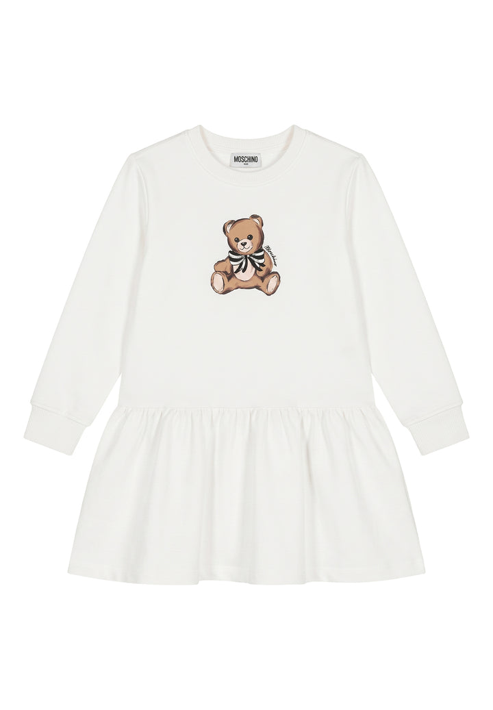 Vestito felpa bianco per bambina