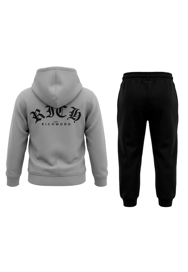 Completo felpa grigio-nero per bambino