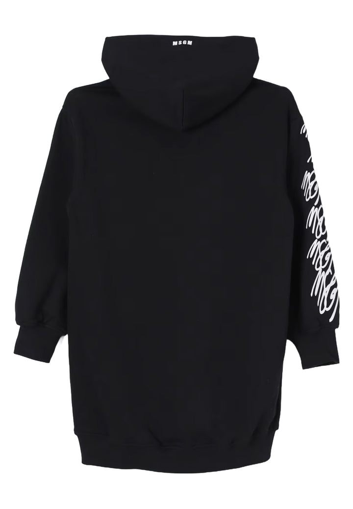 Vestito felpa nero per bambina