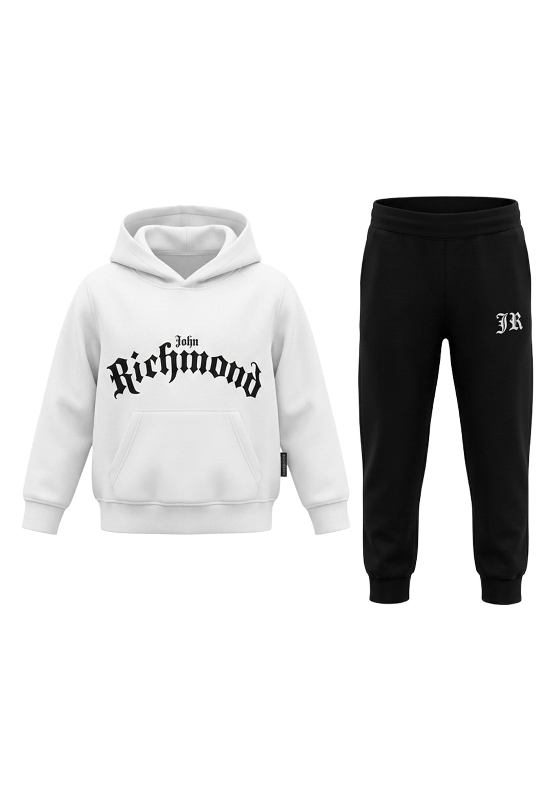 Completo felpa bianco-nero per bambino