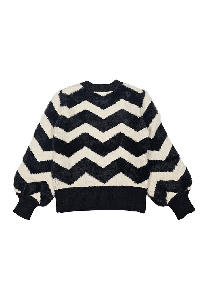 Black-white sweater for girls