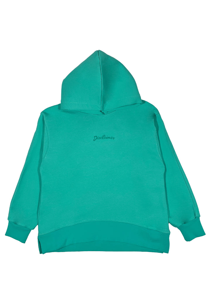 Felpa cappuccio verde menta per bambina