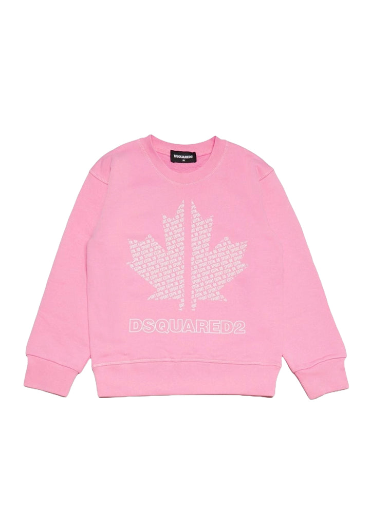 Pink crewneck sweatshirt for girls