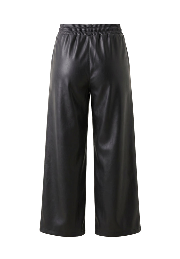 Pantalone ecopelle nero per bambina